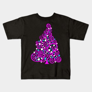 Doodle Christmas Tree - Barbie Style Colors, Kids T-Shirt